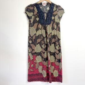 Anthropologie Artsy Whimsigoth Crochet Trim Boho Fairy Grunge Dress Size M